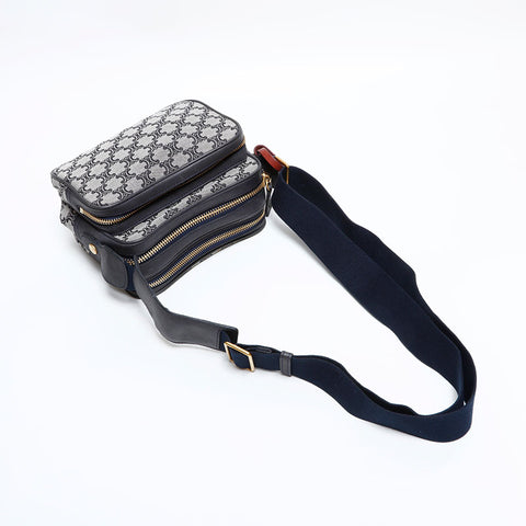 セリーヌ CELINE マカダム キャンバス カメラバッグ ショルダーバッグ ネイビー WS22452