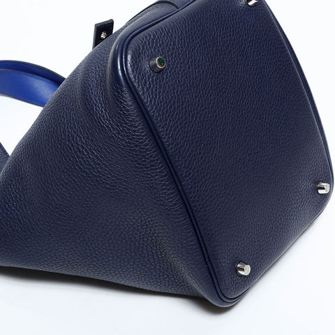 エルメス HERMES A刻印 2017年製 ピコタン PM ハンドバッグ ネイビー WS22453
