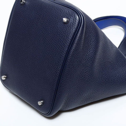 エルメス HERMES A刻印 2017年製 ピコタン PM ハンドバッグ ネイビー WS22453