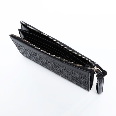 サルヴァトーレフェラガモ Salvatore Ferragamo レザー 型押し ロゴ 2024年 クラッチバッグ ブラック WS22454