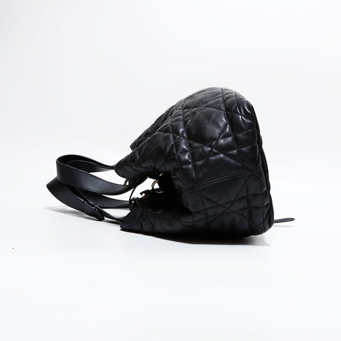 クリスチャンディオール Christian Dior Toujours カナージュ ミディアム ハンドバッグ ブラック WS22456