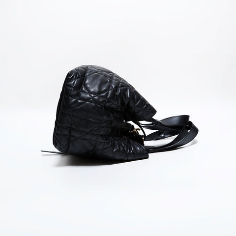クリスチャンディオール Christian Dior Toujours カナージュ ミディアム ハンドバッグ ブラック WS22456