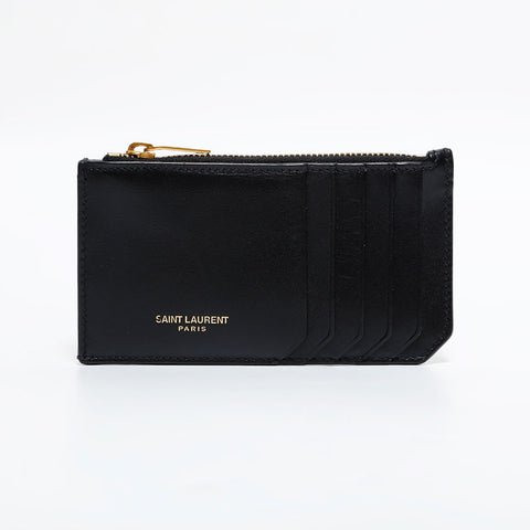 イヴ・サンローラン YVES SAINT LAURENT レザー カードケース コインケース ブラック WS22458
