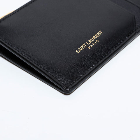 イヴ・サンローラン YVES SAINT LAURENT レザー カードケース コインケース ブラック WS22458