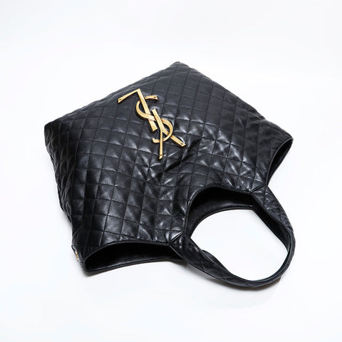 イヴ・サンローラン YVES SAINT LAURENT レザー イカールマキシ トートバッグ ブラック WS22459