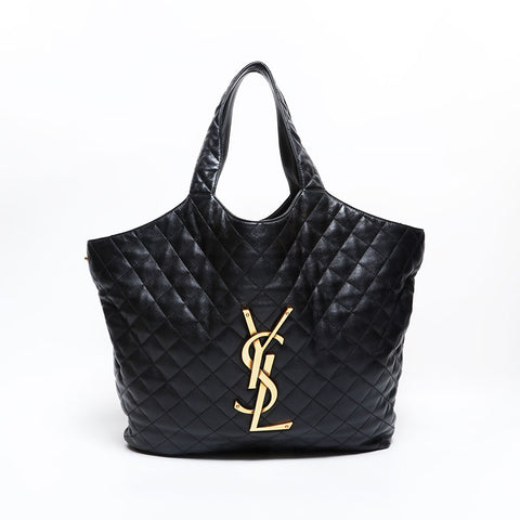 イヴ・サンローラン YVES SAINT LAURENT レザー イカールマキシ トートバッグ ブラック WS22459