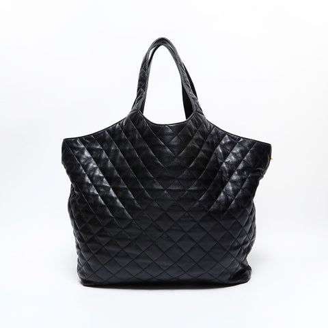 イヴ・サンローラン YVES SAINT LAURENT レザー イカールマキシ トートバッグ ブラック WS22459
