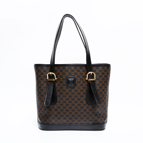 セリーヌ CELINE マカダム PVC バケット トートバッグ ブラック WS22460