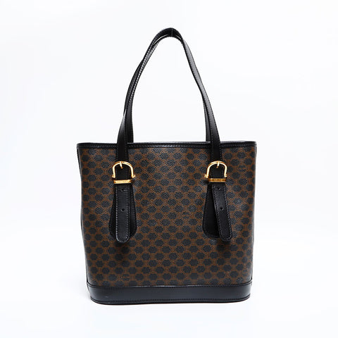 セリーヌ CELINE マカダム PVC バケット トートバッグ ブラック WS22460