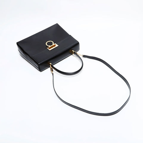 サルヴァトーレフェラガモ Salvatore Ferragamo レザー 2way ガンチーニ ハンドバッグ ブラック WS22461