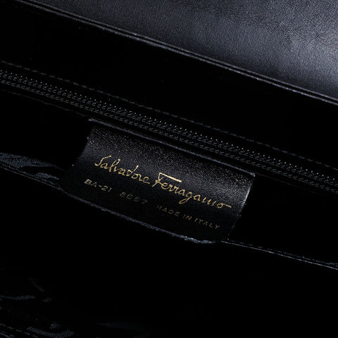 サルヴァトーレフェラガモ Salvatore Ferragamo レザー 2way ガンチーニ ハンドバッグ ブラック WS22461