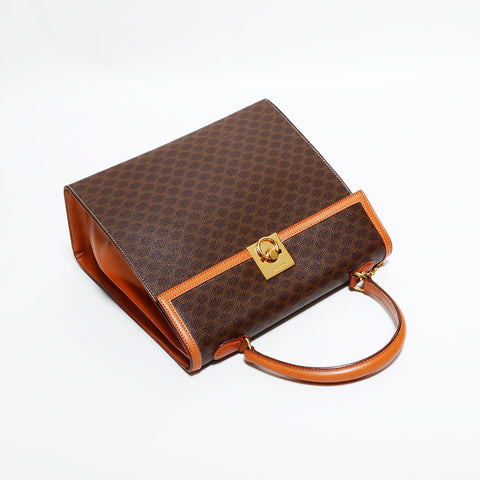 セリーヌ CELINE マカダム PVC ハンドバッグ ブラウン WS22462