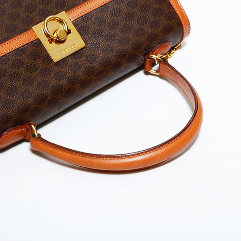 セリーヌ CELINE マカダム PVC ハンドバッグ ブラウン WS22462