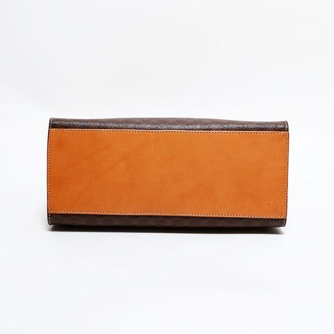 セリーヌ CELINE マカダム PVC ハンドバッグ ブラウン WS22462