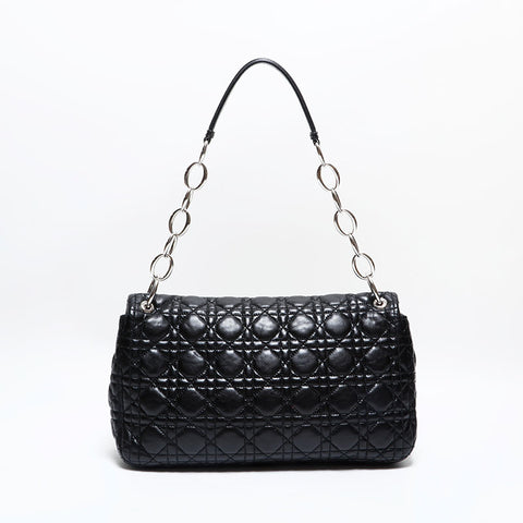 クリスチャンディオール Christian Dior レザー カナージュ ショルダーバッグ ブラック WS22464