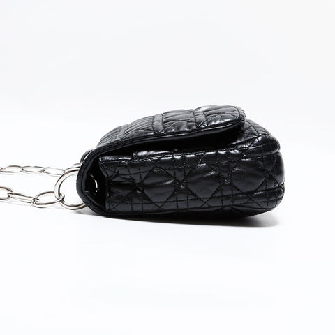 クリスチャンディオール Christian Dior レザー カナージュ ショルダーバッグ ブラック WS22464