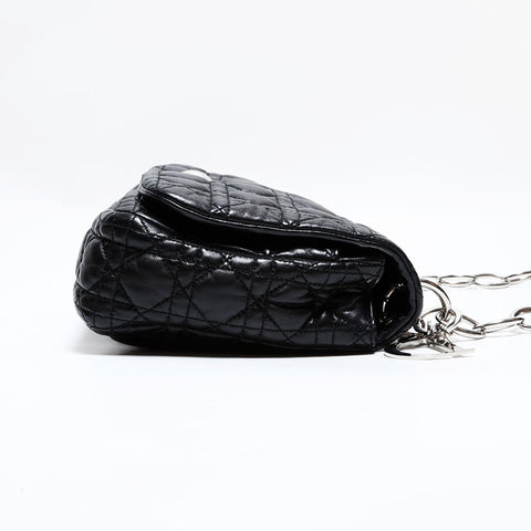 クリスチャンディオール Christian Dior レザー カナージュ ショルダーバッグ ブラック WS22464