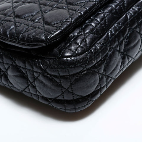 クリスチャンディオール Christian Dior レザー カナージュ ショルダーバッグ ブラック WS22464