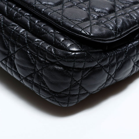 クリスチャンディオール Christian Dior レザー カナージュ ショルダーバッグ ブラック WS22464
