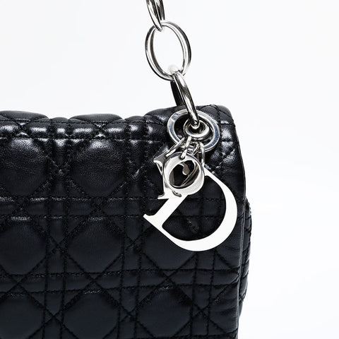 クリスチャンディオール Christian Dior レザー カナージュ ショルダーバッグ ブラック WS22464