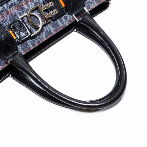 クリスチャンディオール Christian Dior トロッター デニム ハンドバッグ ネイビー WS22465