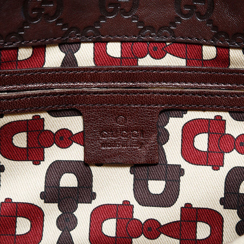 グッチ GUCCI レザー GG シマ ジャッキー ショルダーバッグ ブラウン WS22466