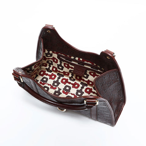 グッチ GUCCI レザー GG シマ ジャッキー ショルダーバッグ ブラウン WS22466