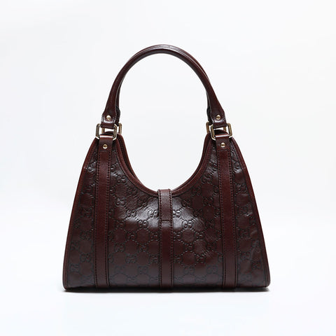 グッチ GUCCI レザー GG シマ ジャッキー ショルダーバッグ ブラウン WS22466