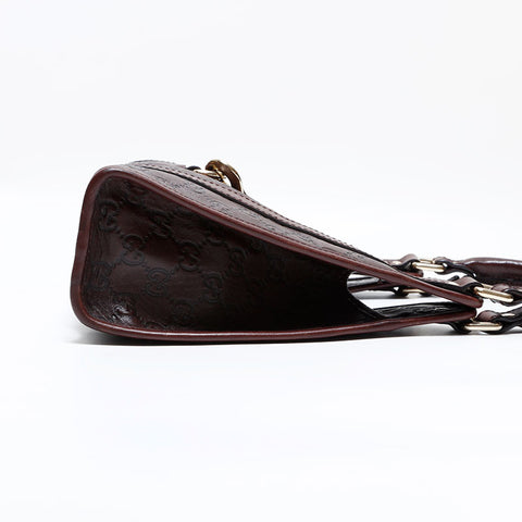 グッチ GUCCI レザー GG シマ ジャッキー ショルダーバッグ ブラウン WS22466