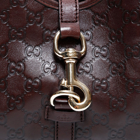 グッチ GUCCI レザー GG シマ ジャッキー ショルダーバッグ ブラウン WS22466