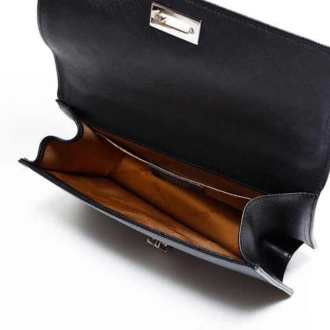 サルヴァトーレフェラガモ Salvatore Ferragamo レザー チェーン ガンチーニ リボン ショルダーバッグ ブラック WS22468