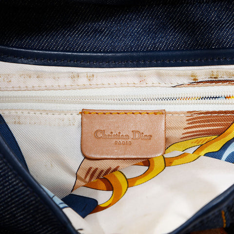 クリスチャンディオール Christian Dior デニム サドルバッグ ショルダーバッグ ネイビー WS22469