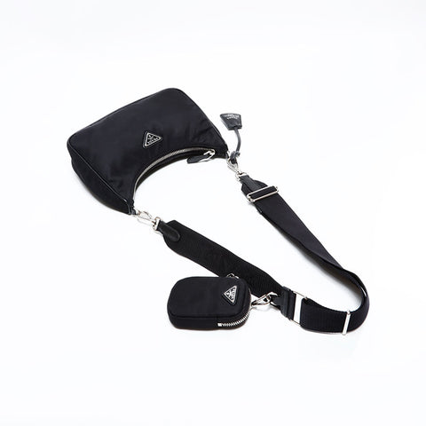 プラダ PRADA ナイロン ホーボー Re-Edition 2way ショルダーバッグ ブラック WS22471
