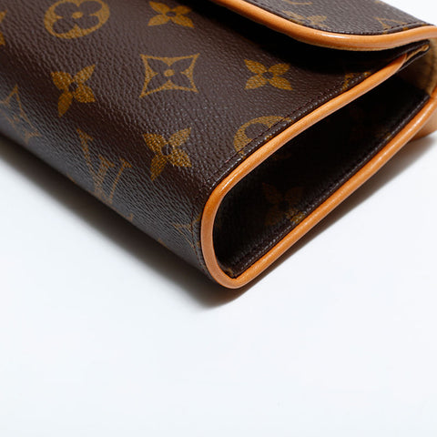 LOUIS VUITTON 2000 Florentiner Monogramm Pochette Gürteltasche Braun WS22472