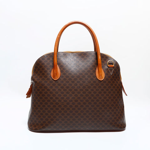 セリーヌ CELINE PVC マカダム ハンドバッグ ブラウン WS22473