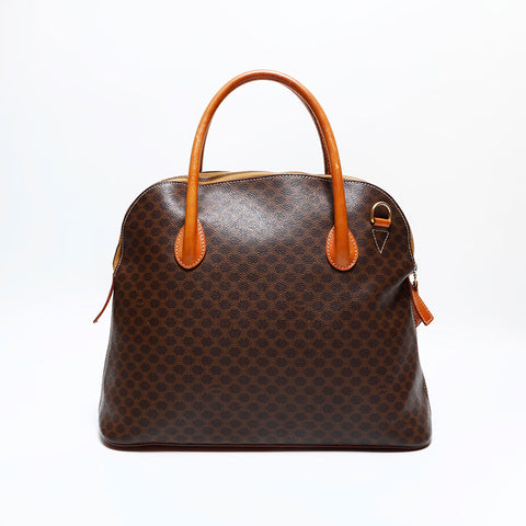 セリーヌ CELINE PVC マカダム ハンドバッグ ブラウン WS22473