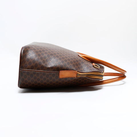 セリーヌ CELINE PVC マカダム ハンドバッグ ブラウン WS22473