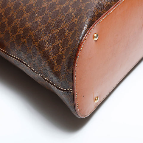 セリーヌ CELINE PVC マカダム ハンドバッグ ブラウン WS22473