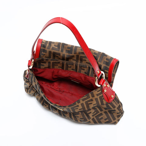 FENDI Zucca Shoulder Bag Brown WS22479