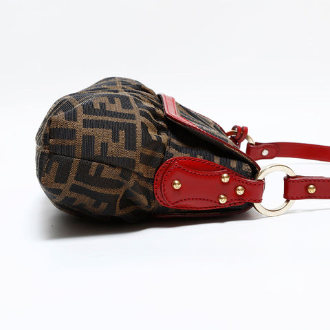 FENDI Zucca Shoulder Bag Brown WS22479
