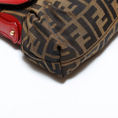 FENDI Zucca Shoulder Bag Brown WS22479