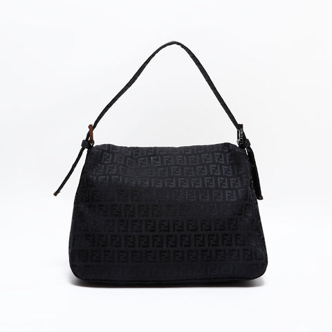 フェンディ FENDI ズッキーノ キャンバス マンマ ショルダーバッグ ブラック WS22480