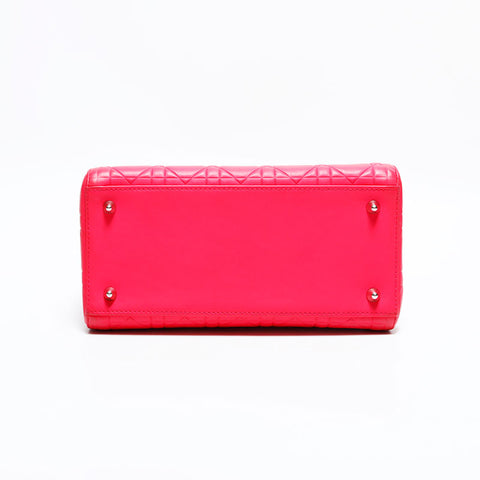 クリスチャンディオール Christian Dior レディ ディオール 2way ラムスキン ミディアム ハンドバッグ ピンク WS22481