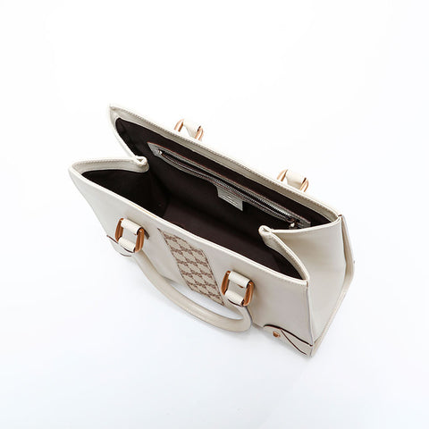 グッチ GUCCI GGキャンバス レザー トート ハンドバッグ アイボリー WS22482