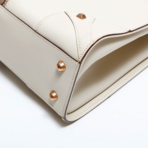 グッチ GUCCI GGキャンバス レザー トート ハンドバッグ アイボリー WS22482