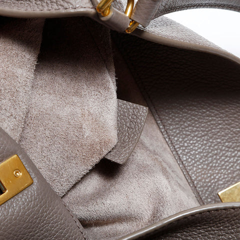 セリーヌ CELINE レザー バケット 16 セーズ 2way ハンドバッグ グレー WS22483