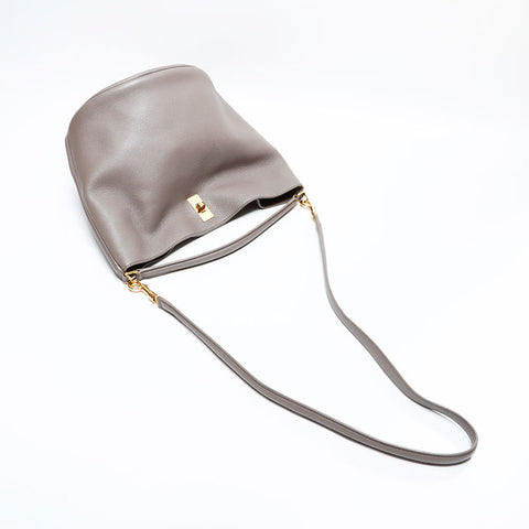 セリーヌ CELINE レザー バケット 16 セーズ 2way ハンドバッグ グレー WS22483