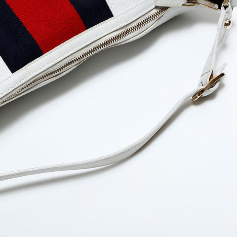 グッチ GUCCI レザー シェリーライン インターロッキング G ショルダーバッグ ホワイト WS22485