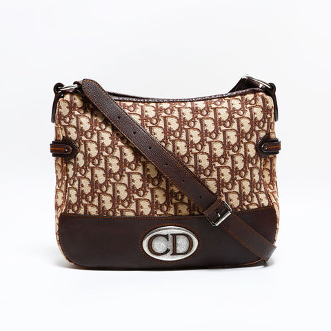 クリスチャンディオール Christian Dior キャンバス トロッター ショルダーバッグ ブラウン WS22486