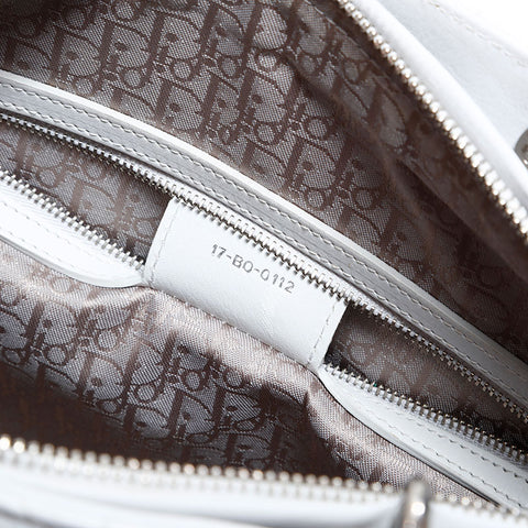 クリスチャンディオール Christian Dior レディ ディオール 2way ラムスキン ラージ ハンドバッグ ホワイト WS22488